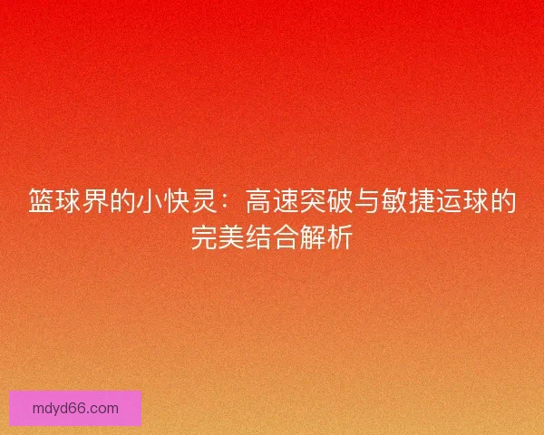 篮球界的小快灵：高速突破与敏捷运球的完美结合解析